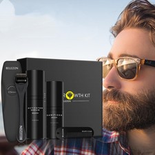 Beard Growth Kit for Men Beard Serum Microneedle Roller Comb Great gift