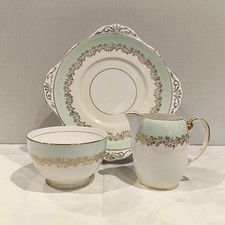 Royal Grafton Bone China Sugar Bowl Milk Jug / Creamer Cake Plate Set, Vintage