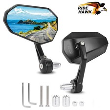 SPECCHIETTI BAR END OMOLOGATI REGOLABILI MOTO CAFE RACER MANUBRIO RETROVISORI