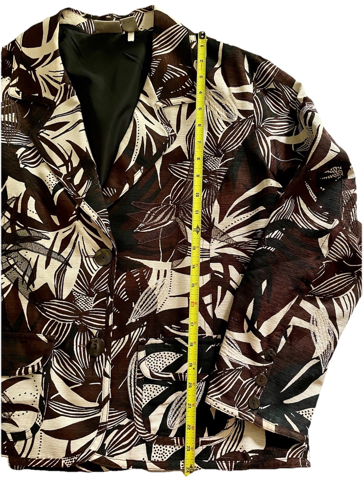 Chico’s Women’s Size 2 Leaf Pattern Embroidered B… - image 4