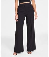 Calvin Klein Womens Solid Straight Leg Dress Pants, black, 4