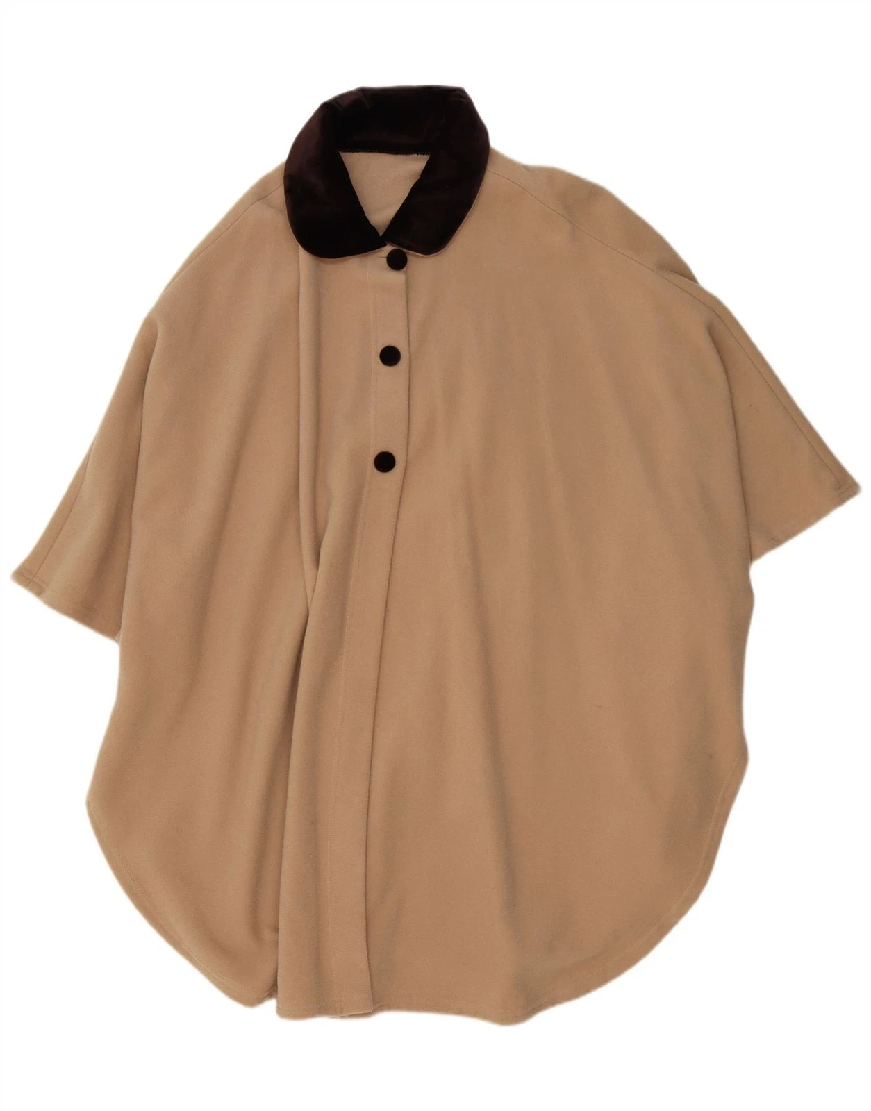 VINTAGE Womens Poncho Coat One Size Brown CY09