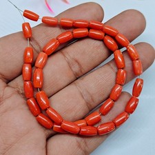 Pink Coral Drum Beads Loose Natural Italy Coral Gemstone Jewellery Making 62 CT.