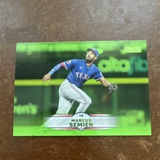 Topps Stadium Club 2025 Marcus Semien #137 Lime Green Parallel Texas Rangers