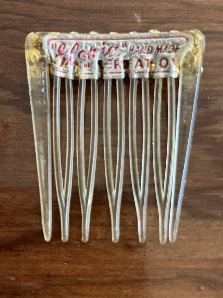 Vintage Plastic Clear Crystal Rhinestones Bridal Hair Comb - Image 4 of 4
