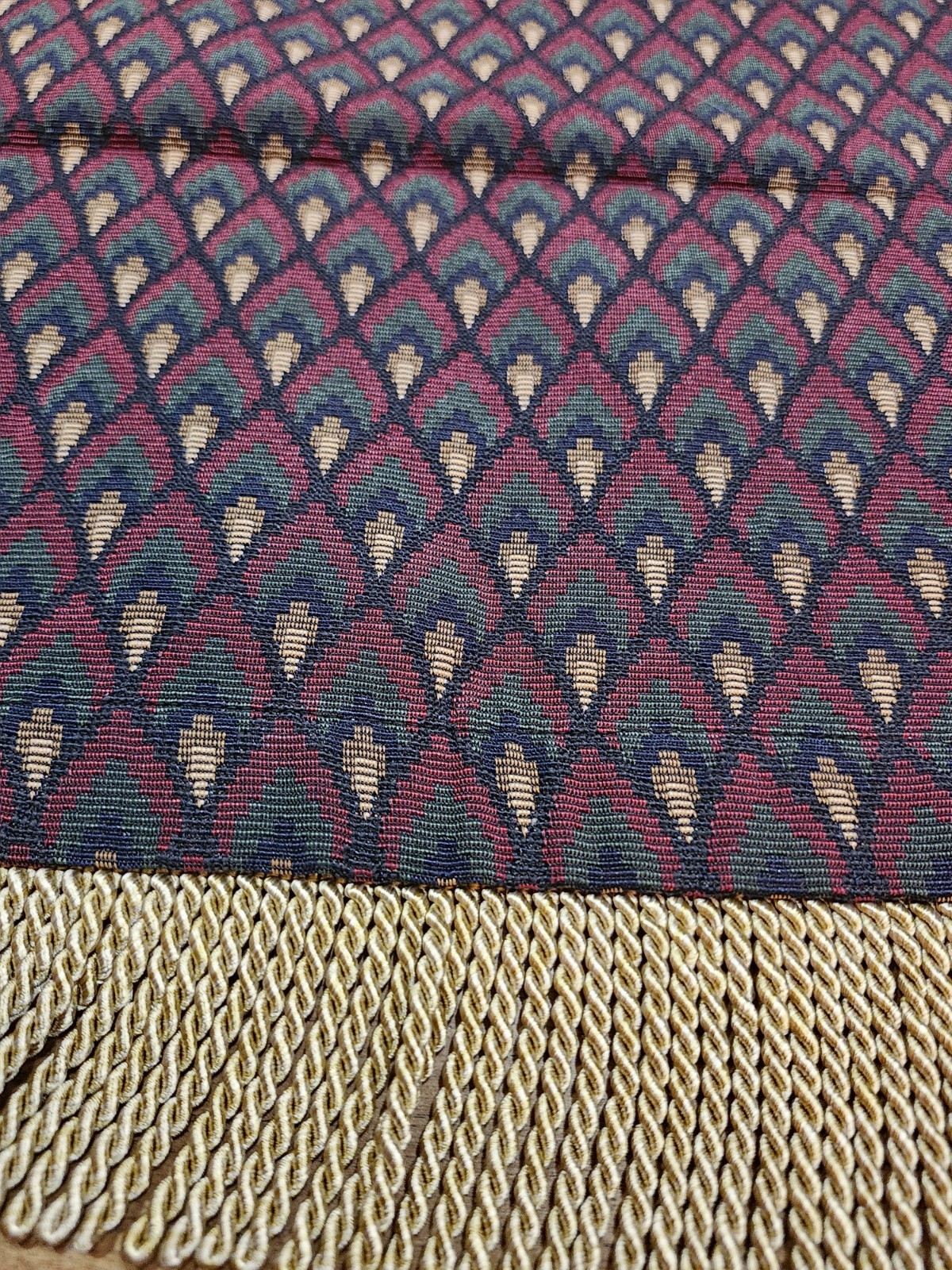 Table Runner Or Dresser Scarf With Tassels Thick Fabric Pretty Fall Colors