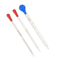 Graduated Pipettes, 3 Pack 1ml/2ml/10ml Glass Pipette with Bulb