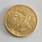 1881 $5 Liberty Head Gold Half Eagle Coin 0.900 Fine Reeded Edge Uncirculated