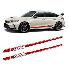 Car Body Racing Style Long Stripes Decals, 88.58" x 4.52" Racing 2 PCS Red