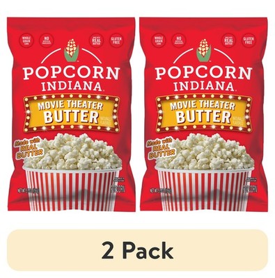 (2 Pack) Popcorn Indiana Original Crispy Crunch Real Butter Movie Theater Pop C
