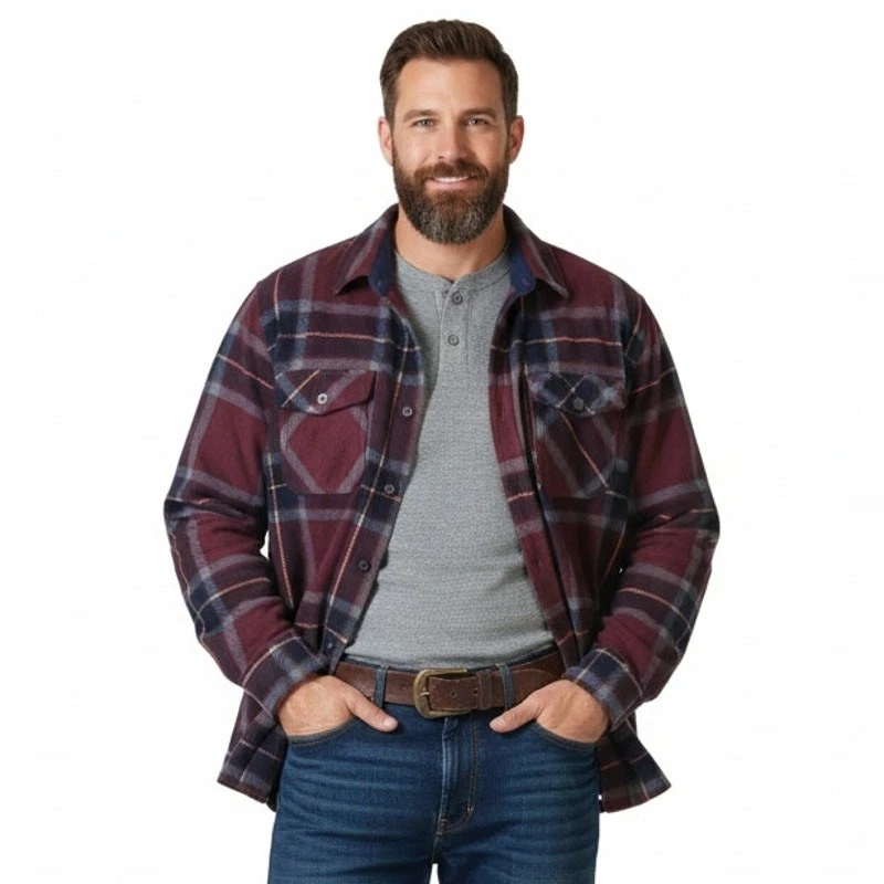 Freedom Foundry Plaid Flannel Button Shirt Mens XL Red Blue Rustic Outdoor