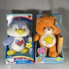 Lot Of 2 Care Bears Cousins Cozy Heart Penguin  Laugh-a-lot Bear Plush Toy VHS