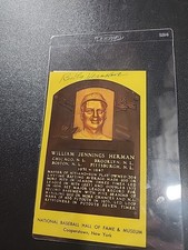 National Baseball Hall of Fame Billy Herman Autographed Plaque Postcard W/coa