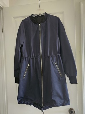 Mackage Women s Longline Bomber Jacket Coat Navy Blue Size S/M New without tags