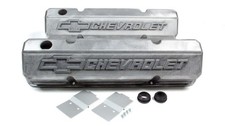 Proform Sbc Slant Edge Valve Cover Pair Raised Chevrolet Bowtie Logo For Chevy