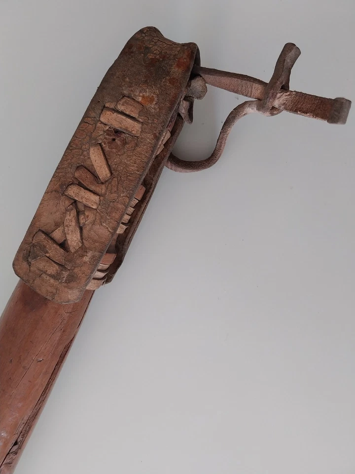 Ancien battoir de fléau à battre le grain - env. 60 cm outil agricole ancien - Photo 3/4