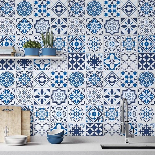 Blaue Tapete glänzend Oberfläche verdicken wasserfest Kontaktpapier Deko - Bild 1 von 4