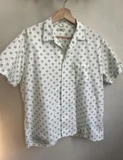 Bode White & Green Daisy Short Sleeve Shirt Men’s
