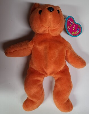 Avon Bernard The Bear Full O' Beans Orange Stuffed Animal  Plush NWT