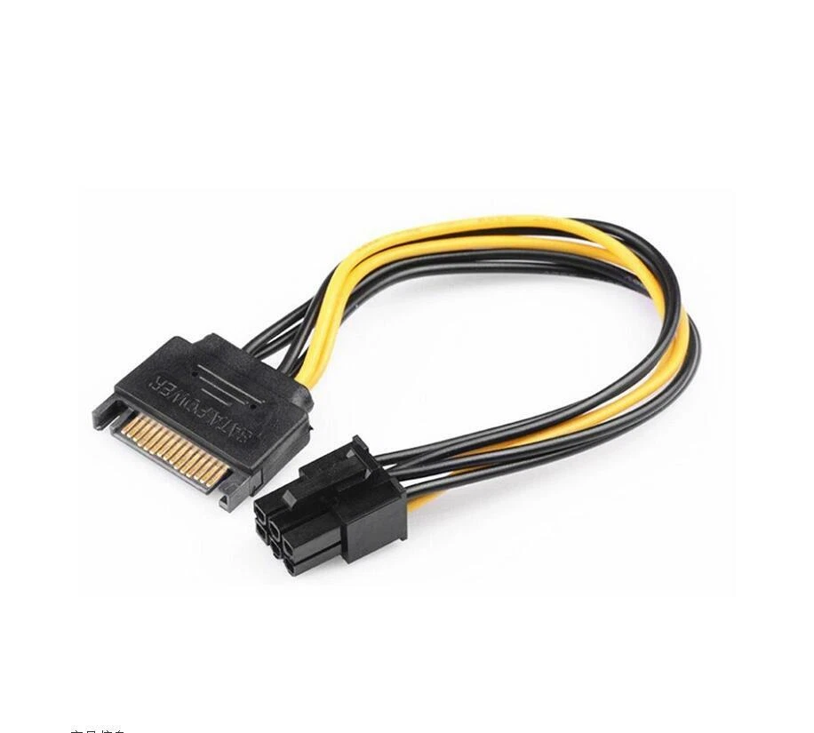 15pin SATA Power to 6pin PCIe PCI-e PCI Express Adapter Kabel für Grafikkarte - Bild 2 von 4