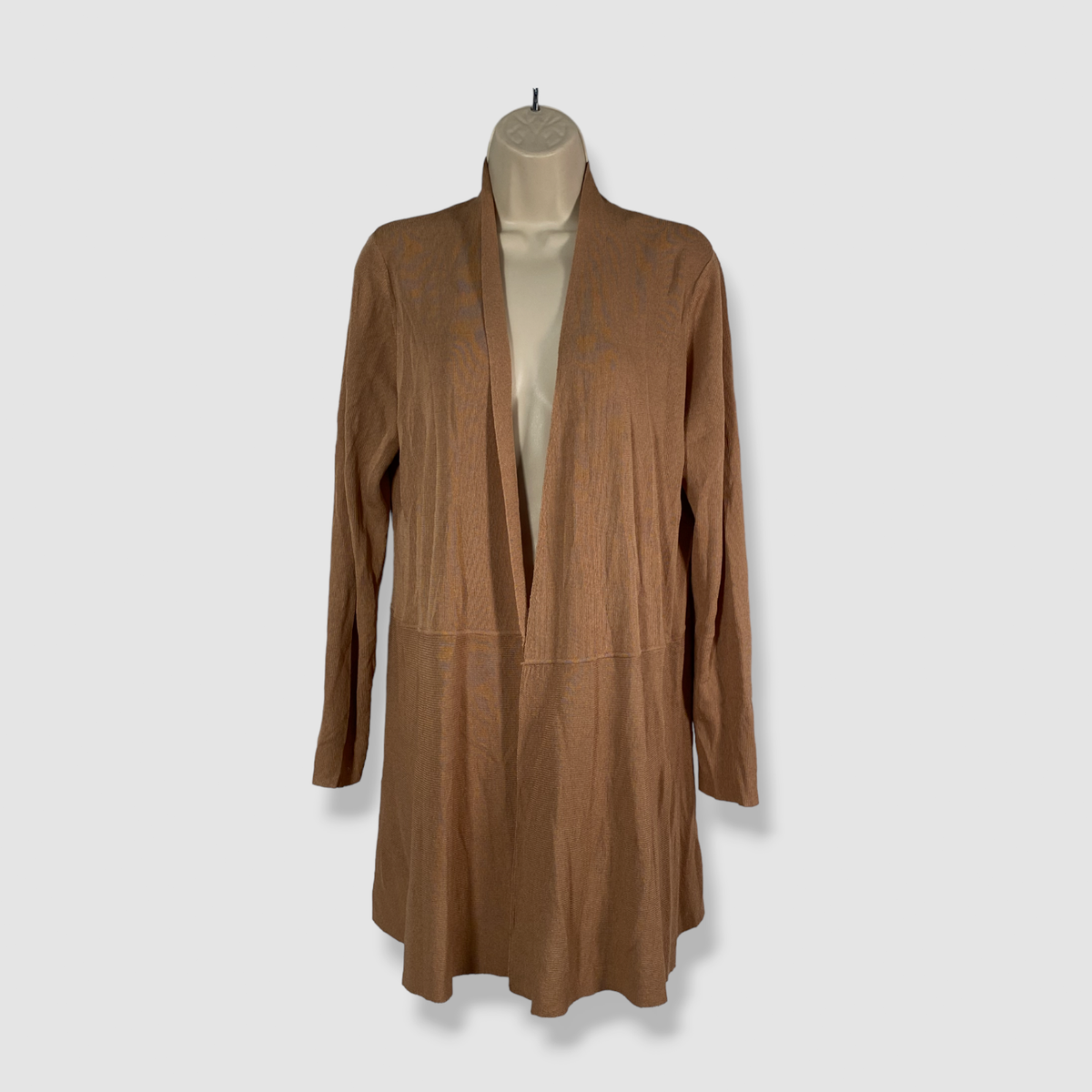 $99 Anne Klein Womens Beige Monterey Open-Front Longline