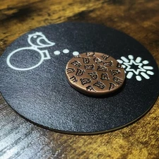 HERD OF BIRDS!  1.25” Hand Made Torched Copper Golf Ball Marker! (gloss black)