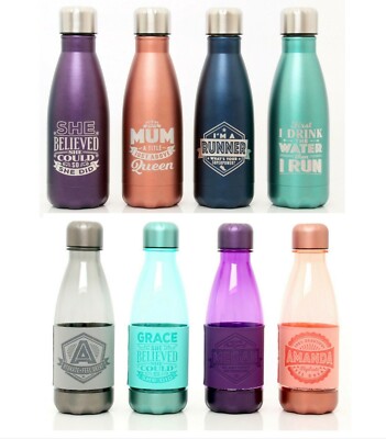 Personalisierte Trinkflasche mit Namen Thermo Getränk Sport Gym Thermoskanne 350/500ml
