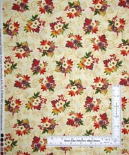 Autumn Fabric Mumm Leaves Fall Floral Pumpkin Harvest Cotton by Henry Glass Yard