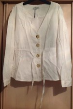 Zara Cream Corduroy Peplum Jacket Size  M
