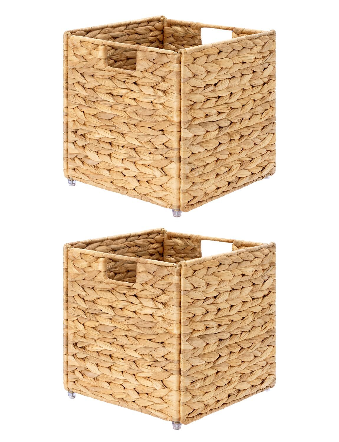 Foldable Wicker Storage Baskets with Removable Liners for Home Organization