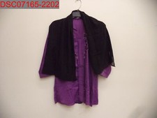 NWOT - Women's Purple Beaded Dress with Black Wrap, Size S