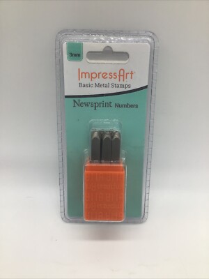 Impress Art 3mm Newsprint Font Metal Numbers Punches Jewelry Stamping Set Of 9