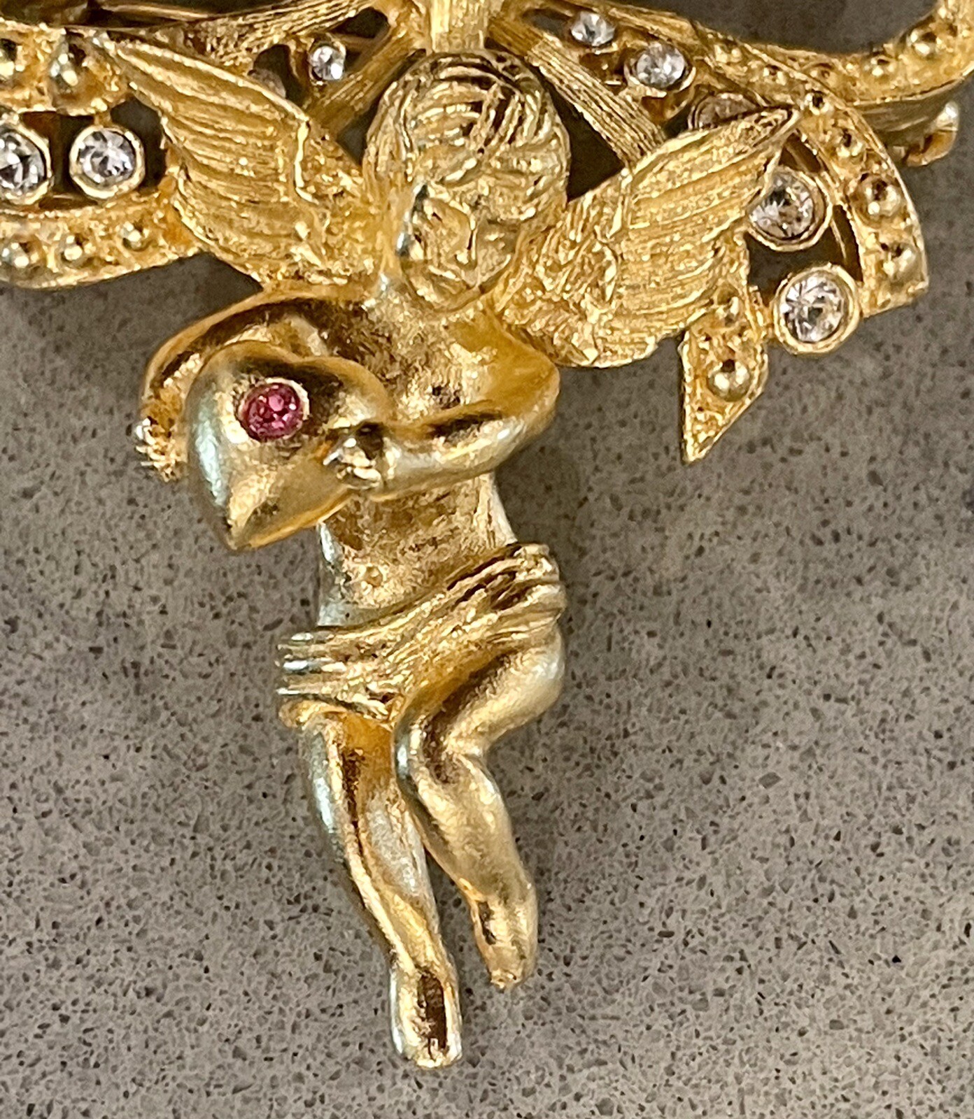 Camrose & Kross JBK Jacqueline Bouvier Kennedy Angel Cherub Pendant Brooch Pin
