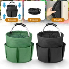17L Portable Collapsible Folding Bucket  Lightweight Garden Tool Organizer Bag