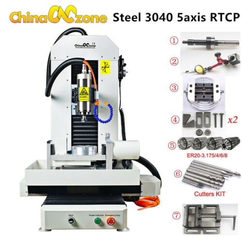 RTCP Steel 3040 5axis Metal Router Engraver Cuting Machine Servo Motor 2200W - Zdjęcie 1 z 12