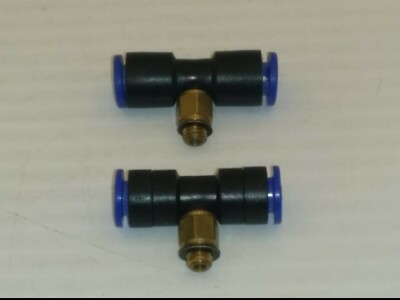 SMC KQT06-M5 MALE BRANCH TEE FITTINGS, 6mm OD, M5 x 0.8, (LOT OF 2) NNB   