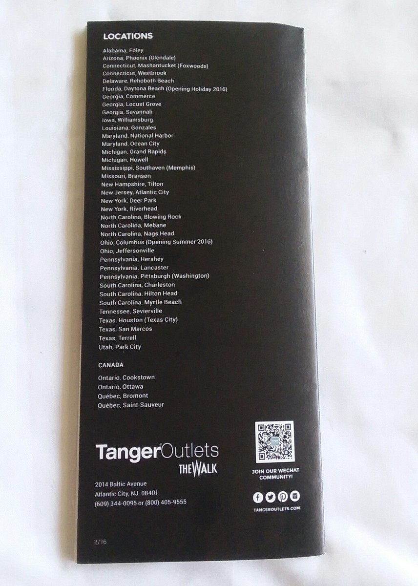 Atlantic City Tanger Outlets Store Directory