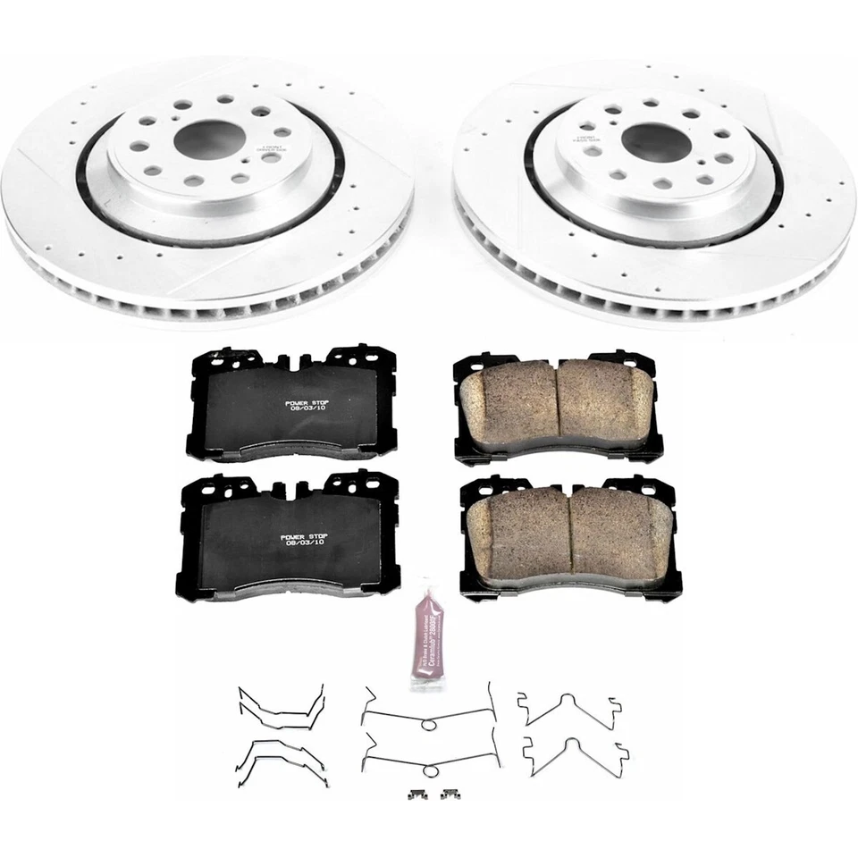 K4687 Powerstop 2-Wheel Set Brake Disc and Pad Kits Front for Lexus LS600h LS460 - Image 3 of 3