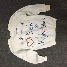 New Kids On The Block Hanes Her Way Womens Large Hand Crafted Fan Sweat Shirt