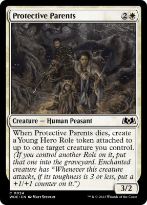 x4 Protective Parents WOE MTG 24 COMMON M/NM 4x
