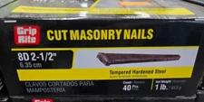 Grip-Rite 2-1/2" 8-penny Steel Cut Masonry Nails 1 lb. Box 8CUTMAS1