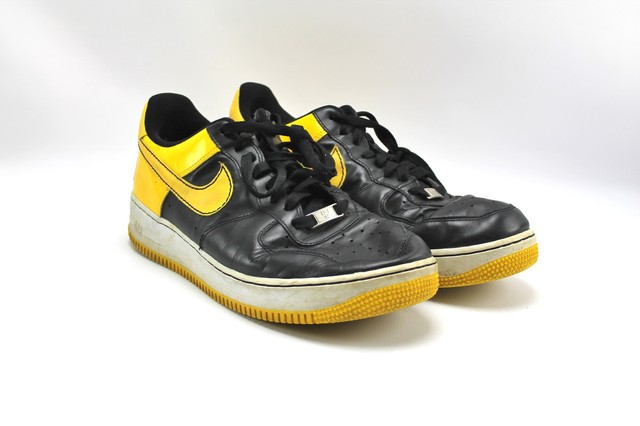yellow and black high top air force ones