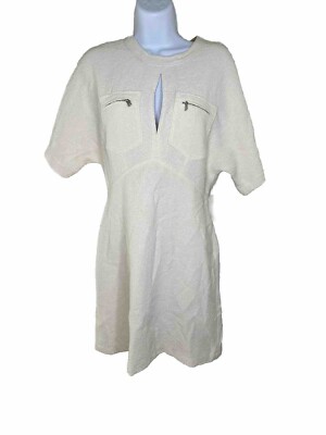BCBGeneration Open Back French Terry Cotton Oatmeal Dress XS sexy