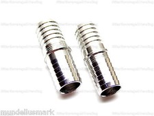 2 FOOD GRADE STAINLESS STEEL 1/2" x 1/2" BARB SPLICER FITTING ADAPTER
