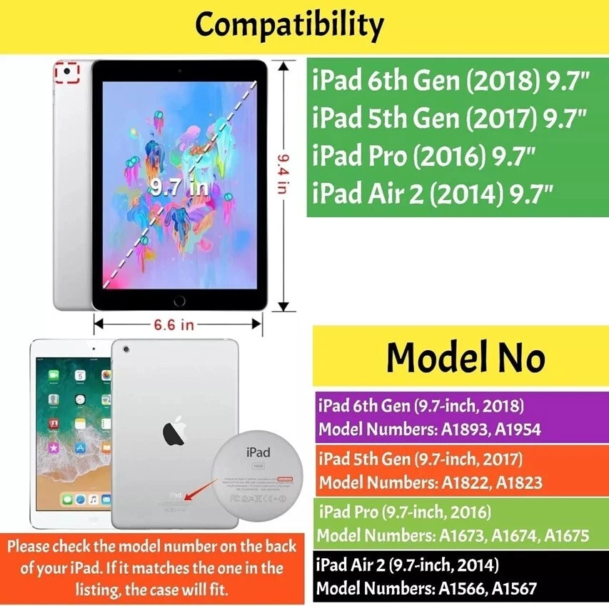 Griffin iPad 6th/5th/Pro/Air 2nd Generation Gen Case (9.7-inch) Shockproof Cover - Image 2 of 4