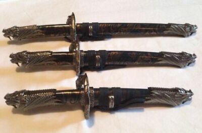 MINI SAMURAI DRAGON KATANA 3 PIECES SWORD SET STAINLESS MINI SAMURAI DRAGON KATANA 3 PIECES SWORD SET STAINLESS