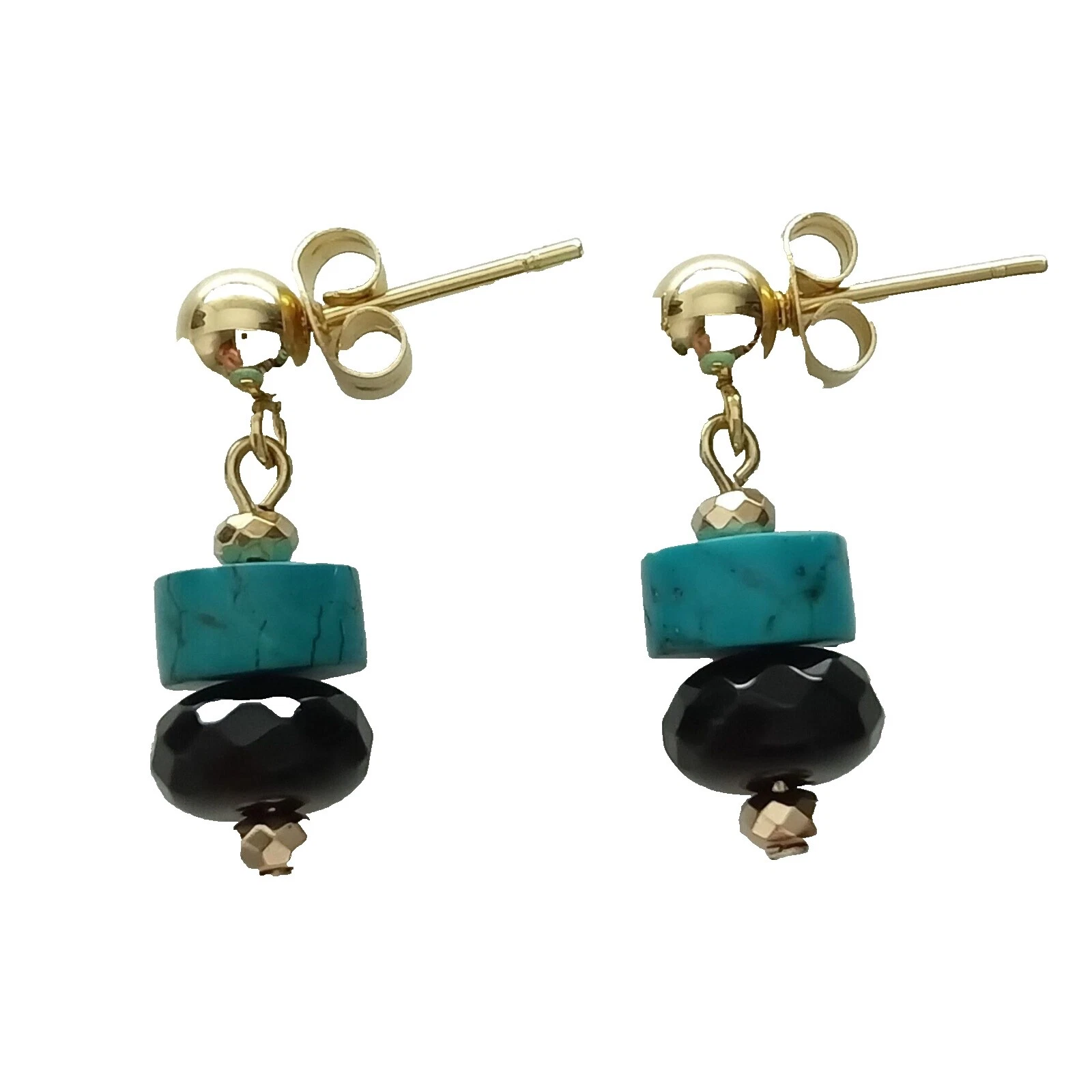 Piedra de acero inoxidable de color turquesa Pendientes de Moda