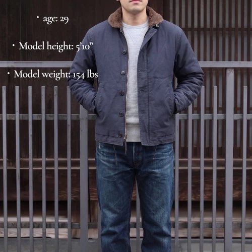 Buzz Rickson's N-1 Deck Jacket BR12267 Navy DEMOTEX-ED Size 38 Made in Japan - product listing photo