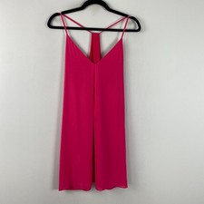 Alice + Olivia Fierra Pink Silk Stretch Spaghetti Strap Racerback Mini Dress M
