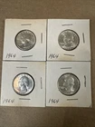 Lot of 4 1964 P Washington Silver Quarters Amazing Lot #17 BU 🔥🌟
